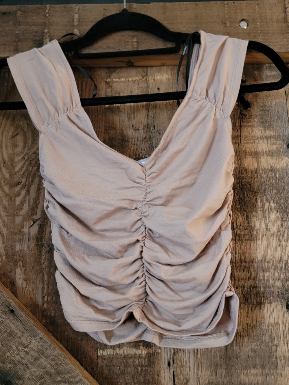 Forever 21 Beige Ruched Tank Top